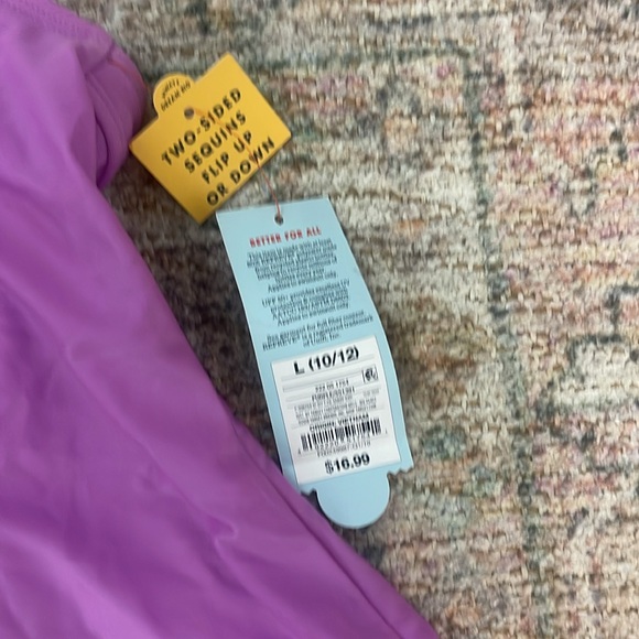 Purple Cat and Jack Seashell Flip Sequin Swimsuit (girls size L 10/12) - Picture 3 of 4